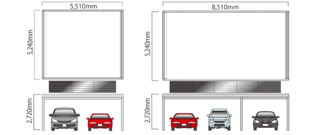 太陽光発電システムのカーポートの寸法