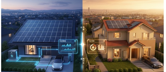 【太陽光と電気代】オール電化 vs ガス併用家庭。最適な太陽光発電システム容量と蓄電池戦略の違い