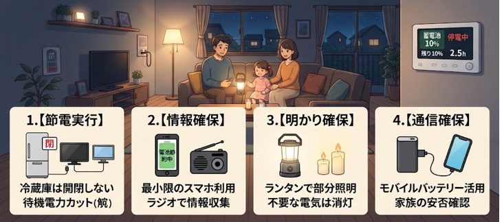 蓄電池が残り10%で停電!どれくらい持つ?使える家電と対処法