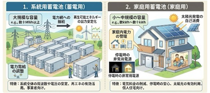 系統用蓄電池の仕組みを解説|家庭用蓄電池との違い・市場動向・将来性