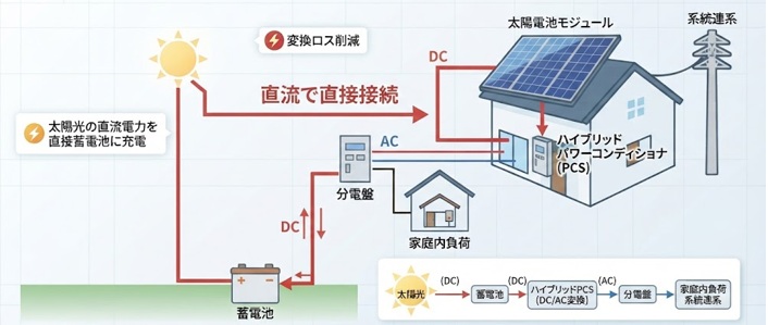 蓄電池の「DC連系」の仕組み