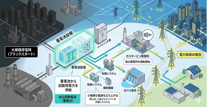 蓄電池のブラックスタート機能とは何か