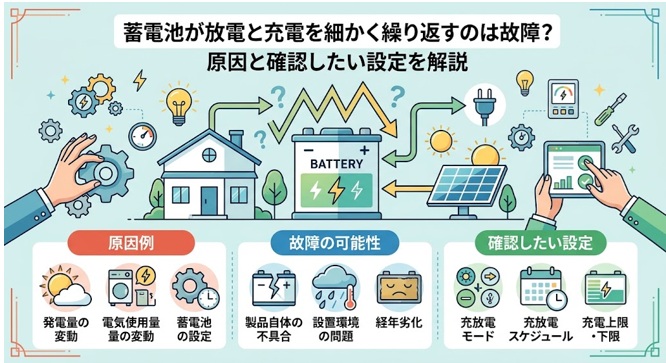 蓄電池が充電と放電を繰り返すのは故障？原因と対処法を解説
