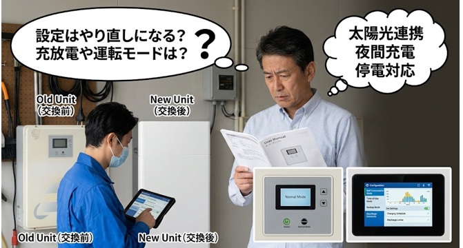 蓄電池の交換で設定はやり直し？
