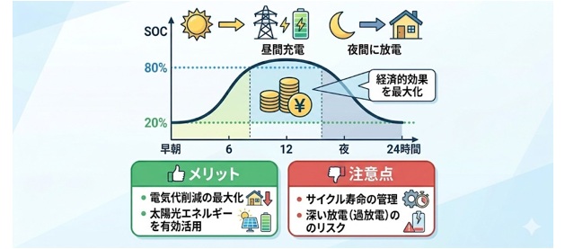 蓄電池の積極的な充放電サイクルのメリットと注意点