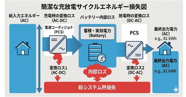 蓄電池の充放電ロスが発生する仕組み