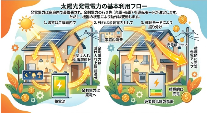 太陽光発電の電気は充電と売電のどちらに優先される?