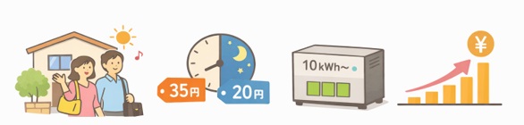家庭用蓄電池のグリッドチャージ運用がお得になる条件・損になる条件