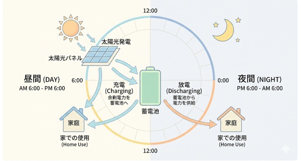蓄電池を夜間だけ使う運用の仕組みと前提条件