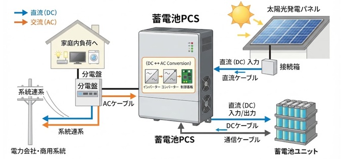 蓄電池の「PCS」とは?太陽光・蓄電池の電気を制御する仕組みを解説