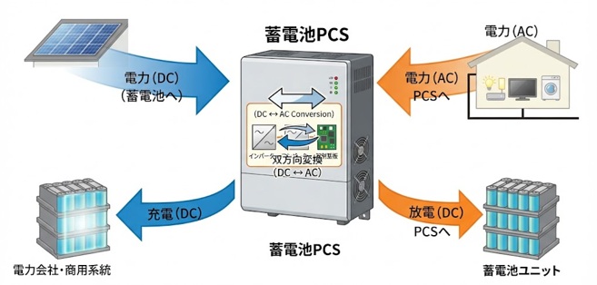 PCSで直流と交流を相互変換!