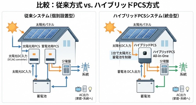 蓄電池の「ハイブリッドPCS」とは?太陽光と蓄電池を1台で制御する仕組みを解説