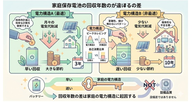 蓄電池の回収年数が人によって大きく違う理由
