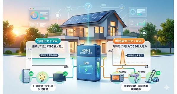 蓄電池の「定格出力」と「瞬間最大出力」の違いとは？停電時に使える家電を徹底解説