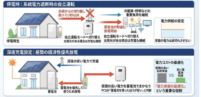 系統電力が使えない、または使わない設定になっているとき
