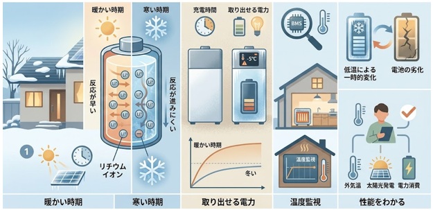 冬に蓄電池の性能が変わる理由は?