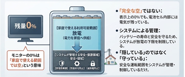 蓄電池の「残量0％」は本当に電気がゼロ？