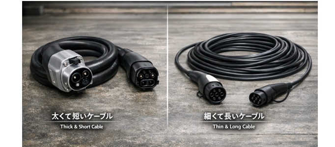 EVは充電ケーブルの太さ・長さで効率は変わる？損失の仕組みを解説