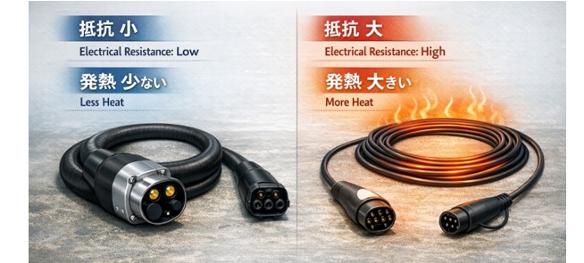 充電ケーブルの電気抵抗とジュール熱の基本