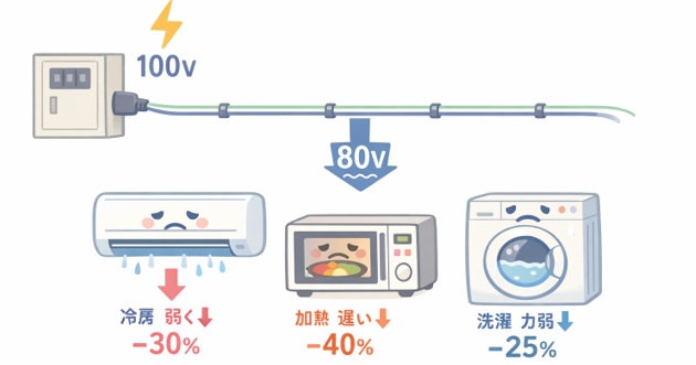 容量ギリギリ使用が家電の性能に与える影響
