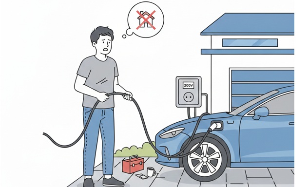 失敗例①:「充電口の反対側」にコンセントを設置してしまった