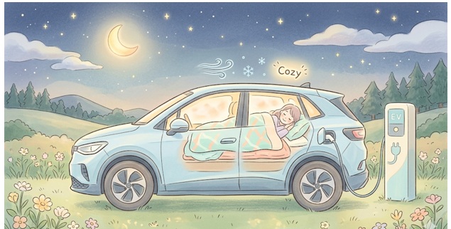 EVは車中泊で何時間エアコン使える?バッテリー消費と目安を解説