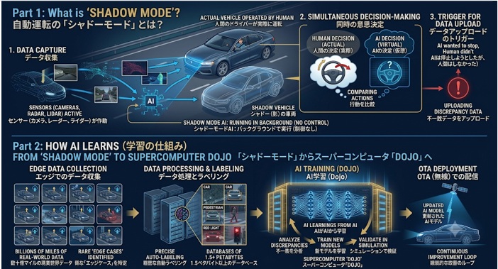 自動運転の「シャドーモード」とは？AI学習仕組みをわかりやすく解説