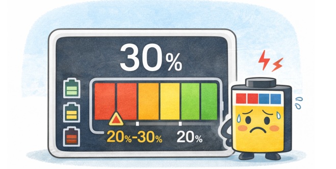 ポイント②：放電下限を「20〜30%」に設定しているか？