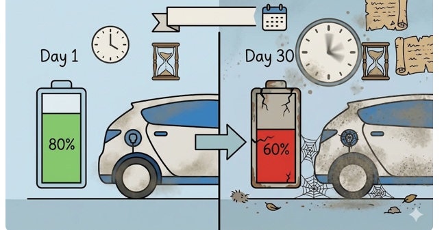 EVは長期間乗らないとバッテリーが自然放電する