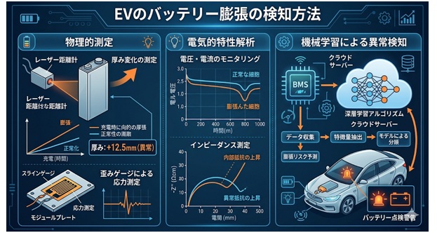 EVの「バッテリー膨張」の検知方法