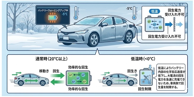 EVが「低温時・冬季」に回生が制限されるメカニズム