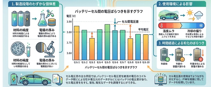 EVの「セル電圧差」とは？バッテリー劣化や航続距離への影響を解説