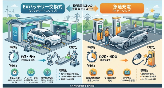 EVの「バッテリー交換式」は普及する?急速充電より便利なのに普及しない理由