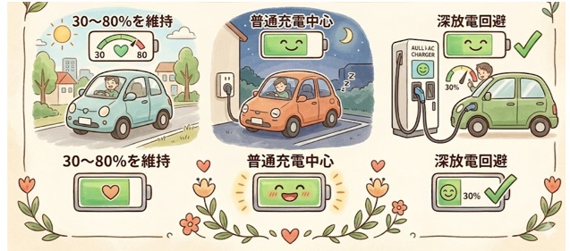EVバッテリーに優しい充電スタイル