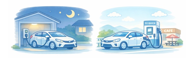 EVは自宅充電と外出先充電で年間コストはいくら違う？電気代の差を解説