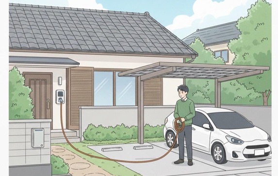 高くなる特徴①:「駐車位置が家屋から遠い」