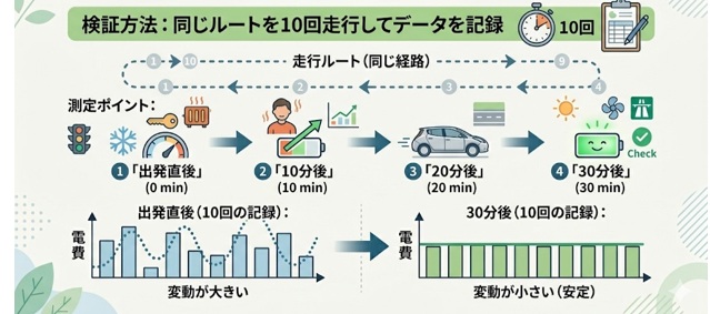 検証方法：電費データを記録