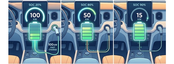 EVは満充電に近づくとどれくらい遅くなる?充電速度低下の仕組み