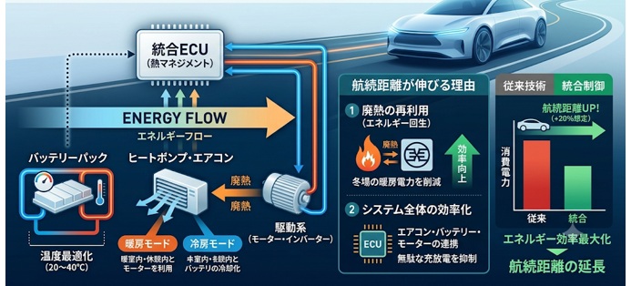 EVの「熱マネジメント」とは？バッテリー温度管理と航続距離への影響