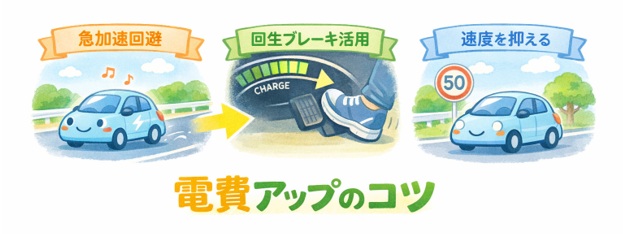 電費を最大化する走行方法