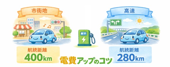 走行シーン別の電費と航続距離