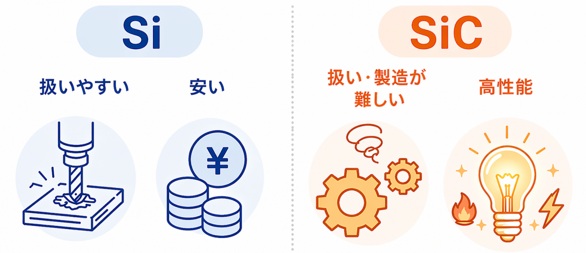 SiC半導体の特徴と従来シリコンとの違いは？