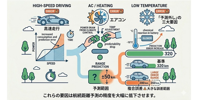 実走行距離と誤差が大きくなる条件