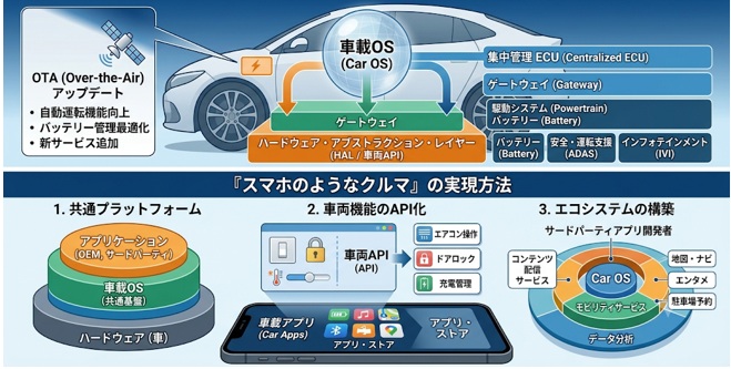 EVの車載OSとは?OTAやアプリ連携との関係を解説