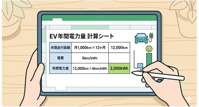 EV1台の年間電力量は?