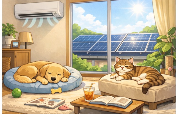 太陽光＋蓄電池は「ペットの熱中症対策」になる？ペット家庭と蓄電池の相性