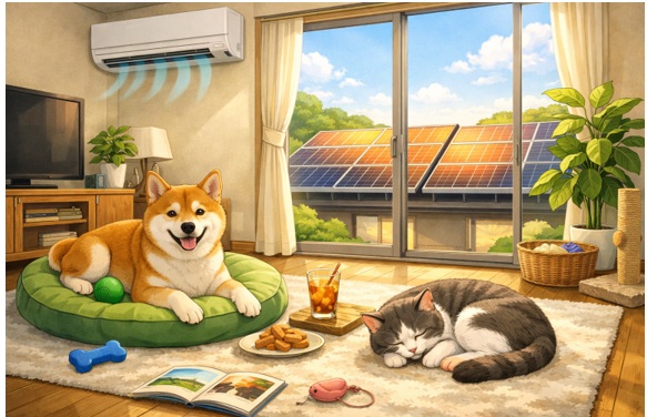 太陽光発電と蓄電池の導入後に変わる「ペットへの電力の使い方」