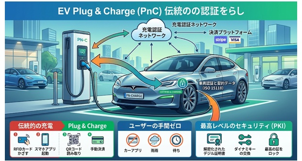 EVのプラグアンドチャージとは?ケーブルを挿すだけで仕組みを解説