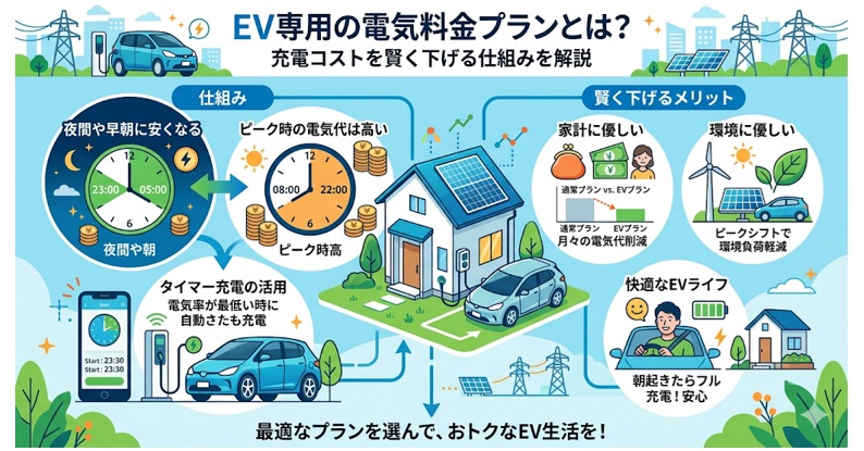 EV専用の電気料金プランとは？充電コストを賢く下げる方法を解説
