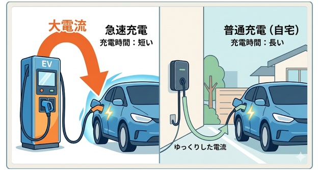 EVは急速充電で電費が悪くなる？充電速度と効率の関係とは？